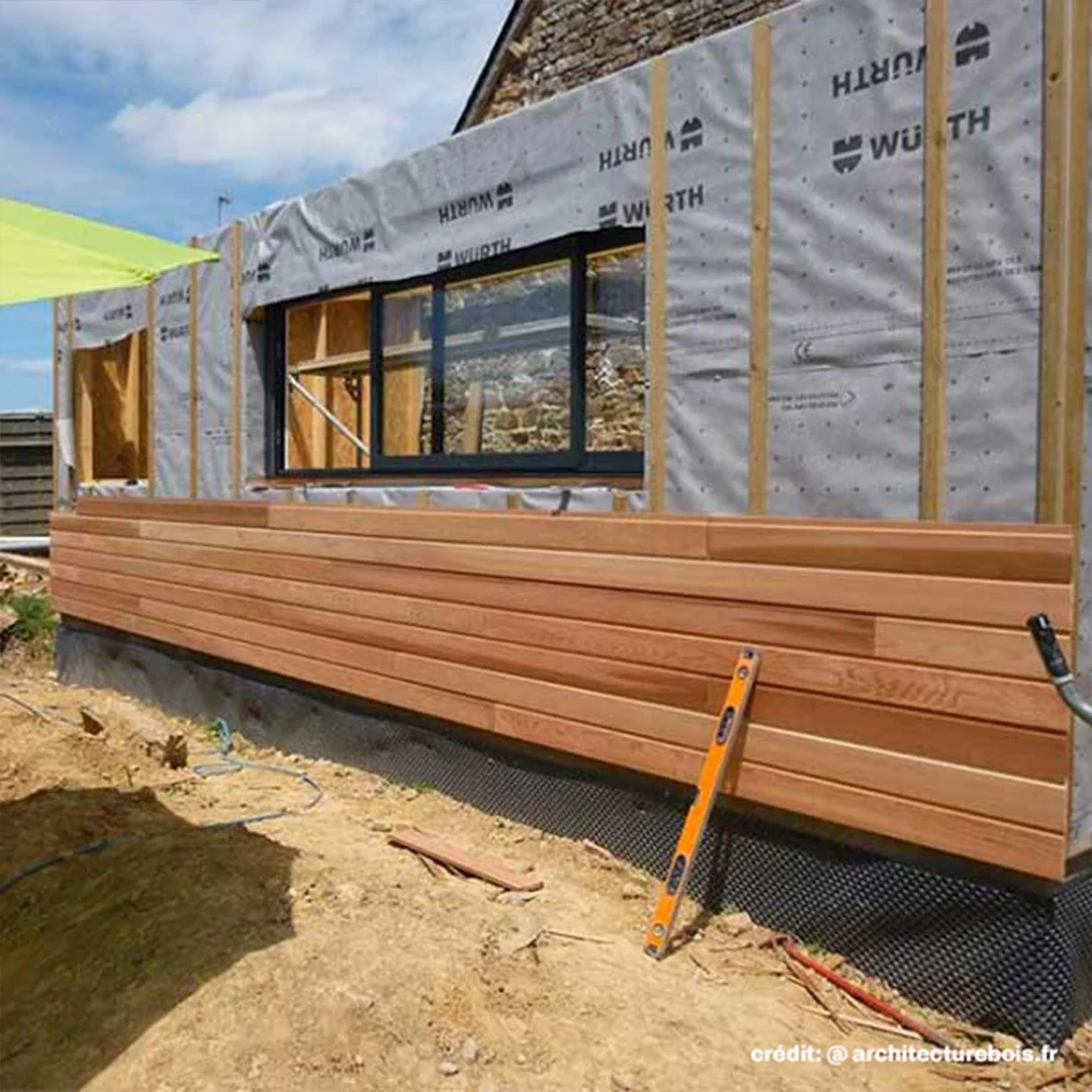 Réalisation d'un bardage en bois horizontal